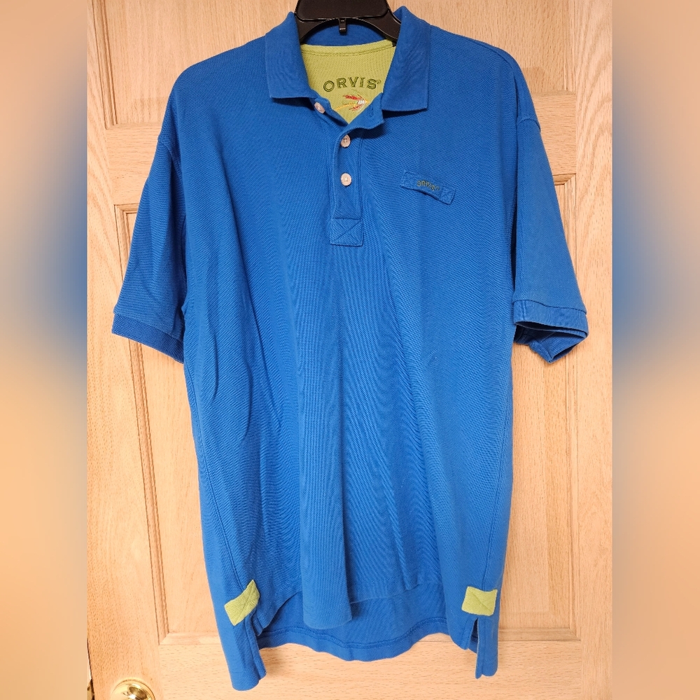 Orvis Medium Blue Mens Polo Shirt